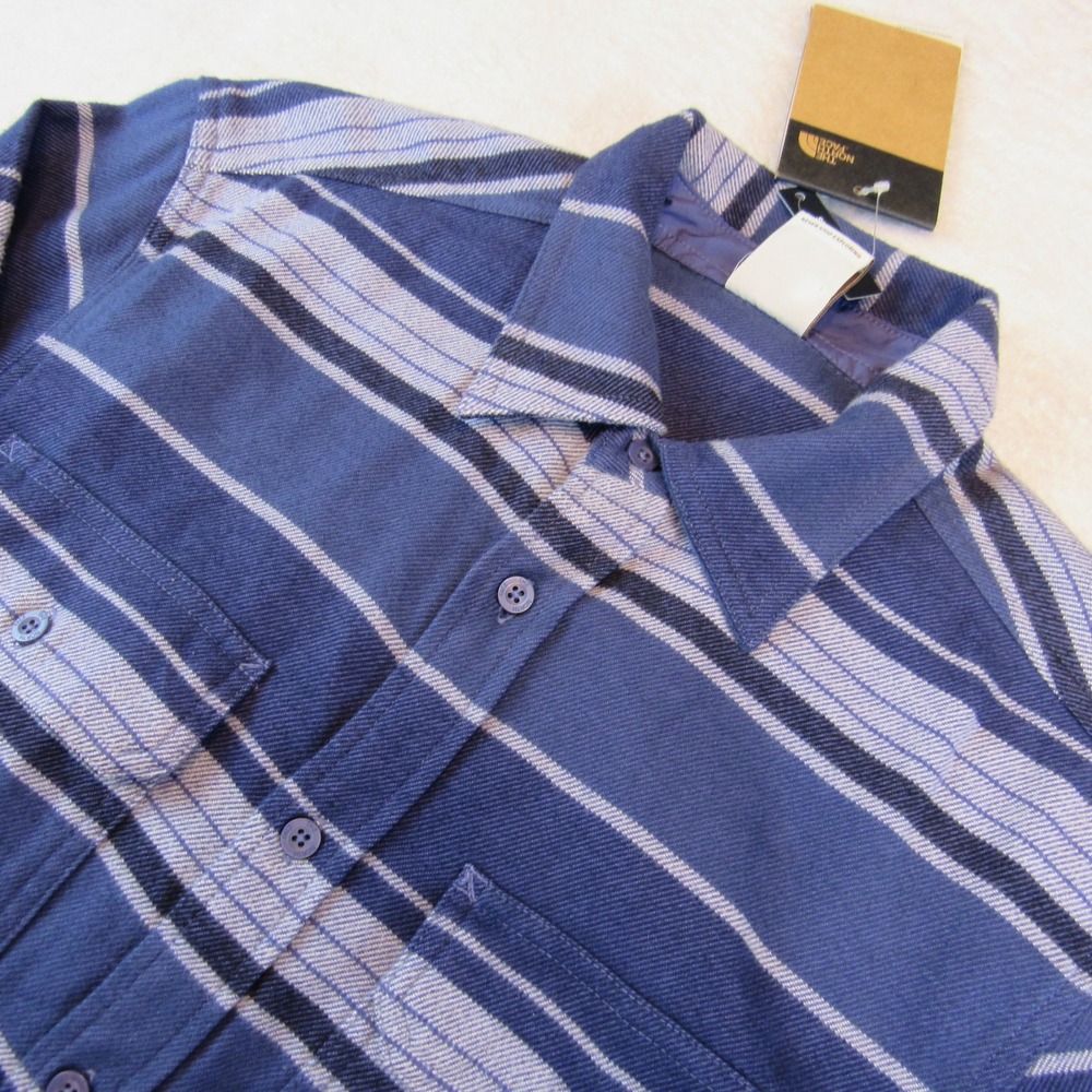 The North Face Arroyo Flannel Mens Small Blue NEW Striped Button Up Shirt